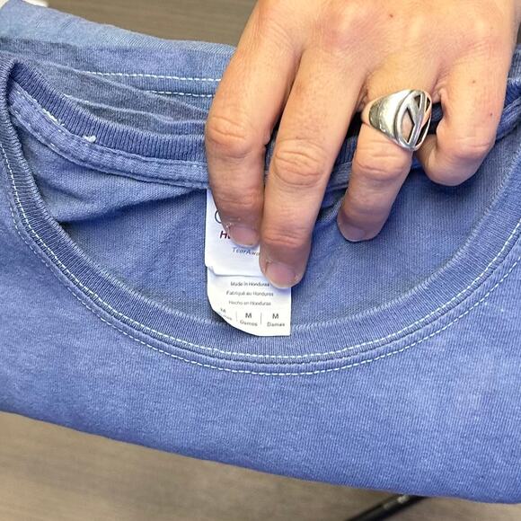 Womens Shirt Size Medium Blue Tie Dye Indie Bohemian Trippy Hippy Handcrafted - Picture 8 of 9